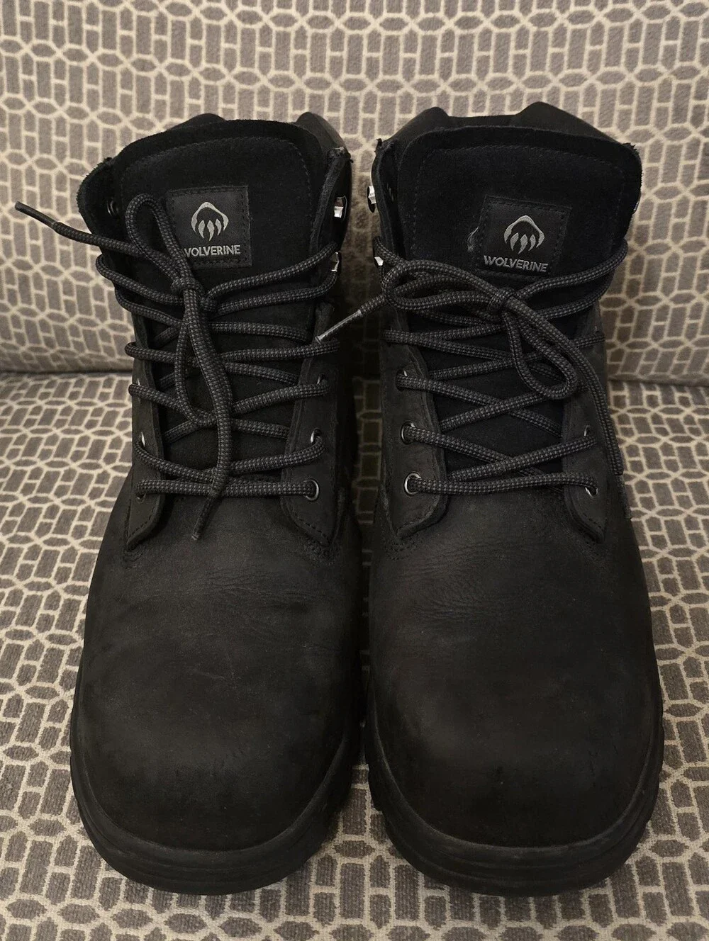 Wolverine Men's Black Steel Toe Work Boot - Rugged Lace-Up Style, Size 13 Wide